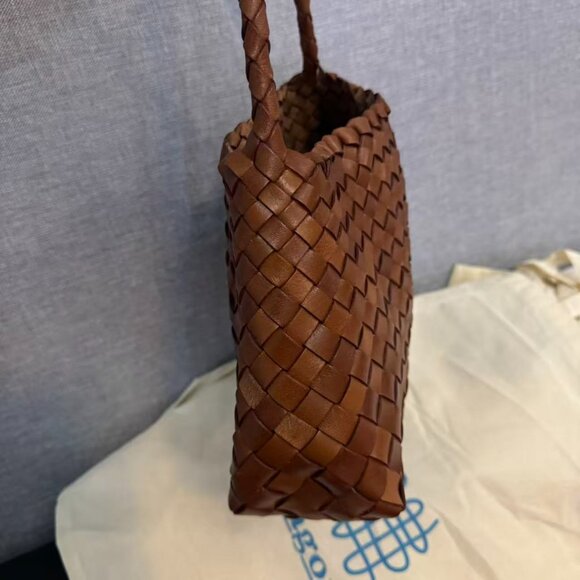 Dragon Diffusion Brown Woven Leather Bag w/ Dust Bag – Lightweight & Roomy - Picture 4 of 12